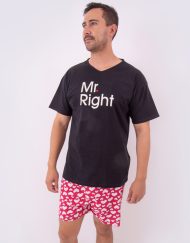 Jhs0059 - pijama hombre short MR. RIGHT