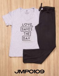 Jmp0109 - pijama mujer pants LOVE SAVES THE DAY