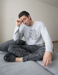 Jhf0100 - pijama hombre pantalón manga larga I'M NOT BOSSY I'M THE BOSS