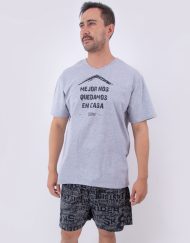 Jhs0083 - pijama hombre short MEJOR NOS QUEDAMOS EN CASA