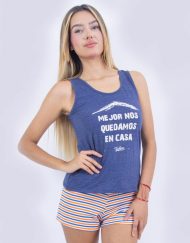 Jms0250 - pijama mujer short MEJOR NOS QUEDAMOS EN CASA