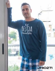 JHI0271 - pijama hombre invierno LA BESTIA RONCADORA