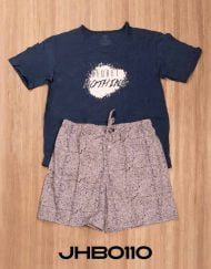 Jhb0110 - pijama bermuda REGRET NOTHING