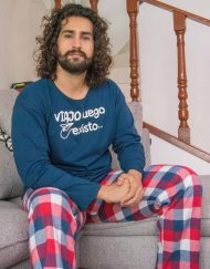 JHI0296 - pijama hombre invierno VIAJE LUEGO EXISTO