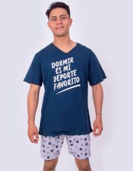 Jhb0177 - pijama hombre bermuda DORMIR ES MI DEPORTE FAVORITO