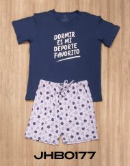 Jhb0177 - pijama hombre bermuda DORMIR ES MI DEPORTE FAVORITO