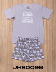 JHS0098 - pijama hombre short MI MAYOR SUEÑO: el que tengo después de COMER!