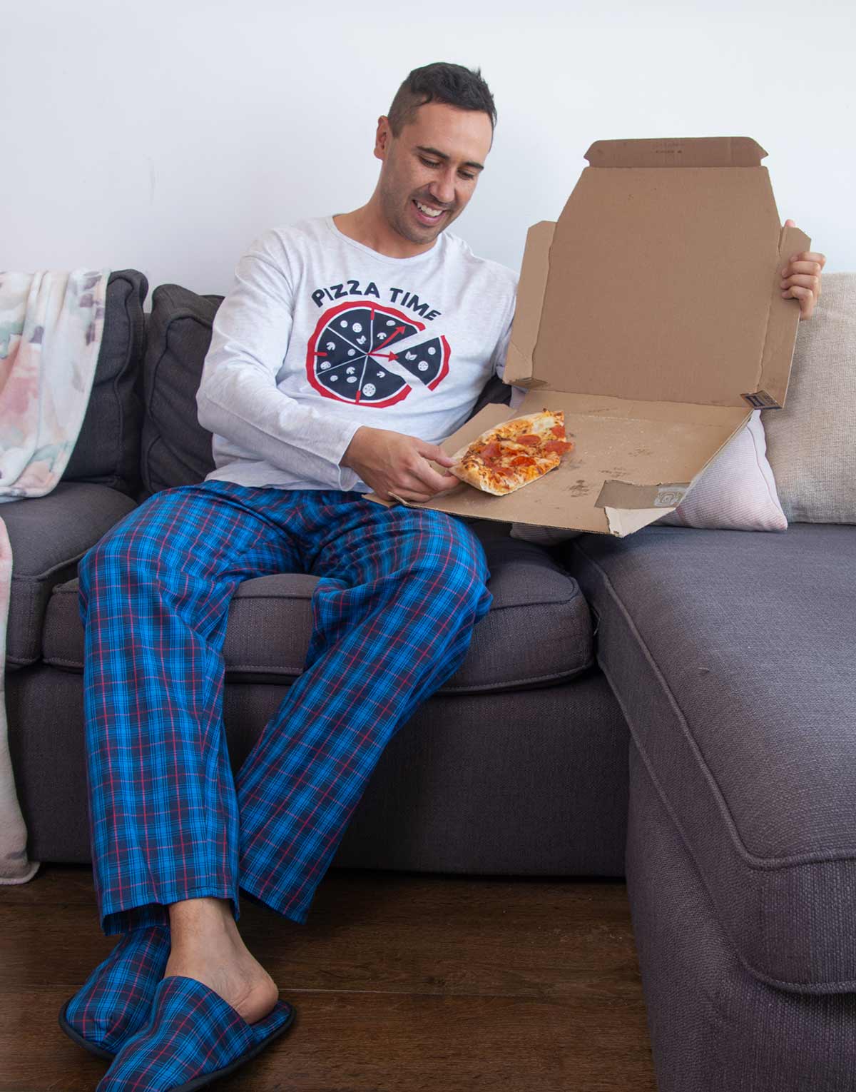 Jhi0222 - pijama hombre invierno PIZZA TIME - Imagen 5