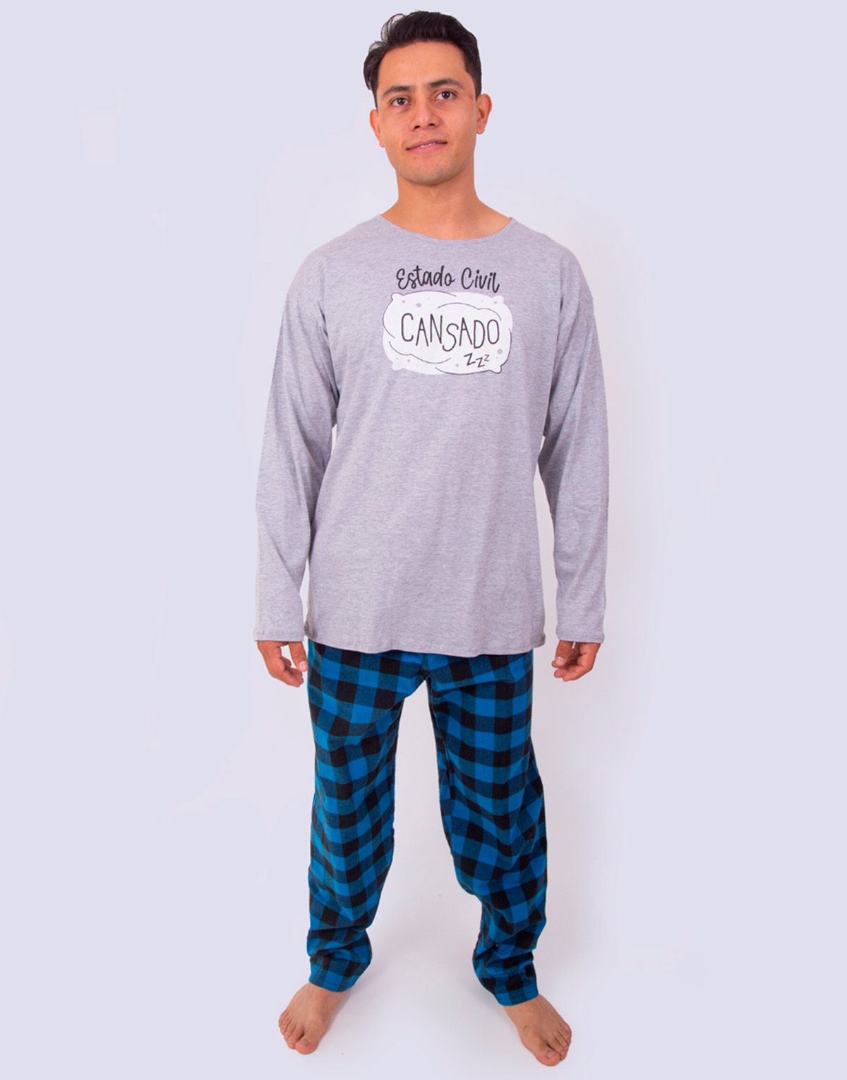 JHI0267 - pijama hombre invierno ESTADO CIVIL CANSADO
