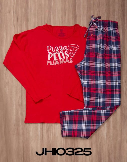 JHI0325 - pijama hombre invierno PIZZA PELIS PIJAMAS