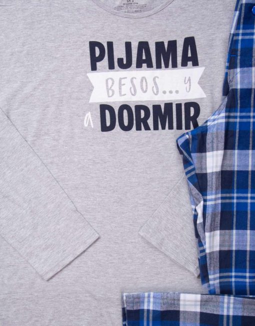 JHI0326 - pijama hombre invierno PIJAMA BESOS Y A DORMIR - Imagen 2