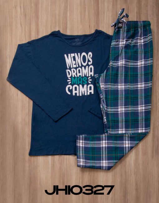 JHI0327 - pijama hombre invierno MENOS DRAMA MAS CAMA
