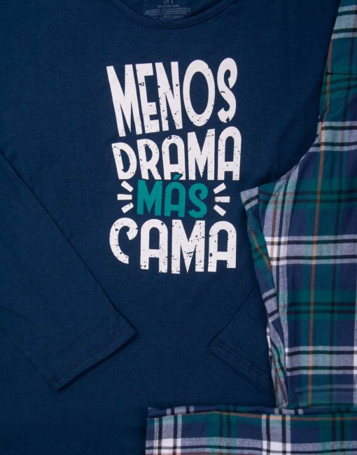JHI0327 - pijama hombre invierno MENOS DRAMA MAS CAMA - Imagen 2
