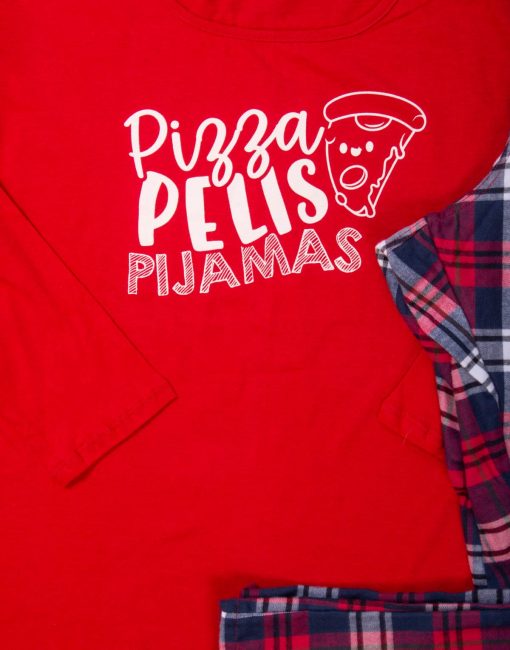 JMI0325 - pijama mujer invierno PIZZA PELIS PIJAMAS - Imagen 2