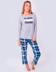 JMI0326 - pijama mujer invierno PIJAMA BESOS Y A DORMIR