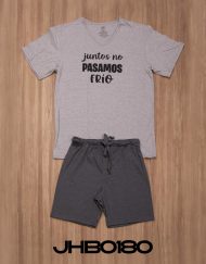 Jhb0180 - pijama hombre bermuda JUNTOS NO PASAMOS FRÍO