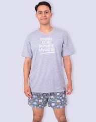 JHS0102 - pijama hombre short DORMIR ES MI DEPORTE FAVORITO