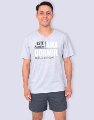 JHS0105 - pijama hombre short ESTE HOMBRE AMA DORMIR sin ser interrumpido
