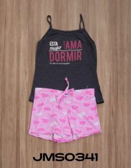 Jms0341 - pijama mujer short ESTA MUJER AMA DORMIR SIN SER MOLESTADA