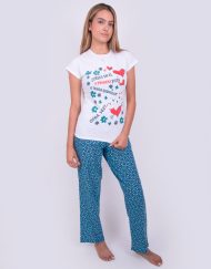 Jml0079 - pijama mujer pantalón ¿CREES EN EL AMOR A PRIMERA VISTA O TENGO QUE PASAR OTRA VEZ?