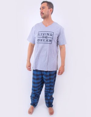 Jhe0136 - pijama hombre invierno LIVING THE DREAM