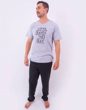 Jhp0110 - pijama hombre pants LOVE SAVES THE DAY