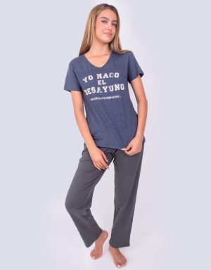 Jmp0113 - pijama mujer pants YO HAGO EL DESAYUNO ALGO SENCILLITO COMO CEREAL...