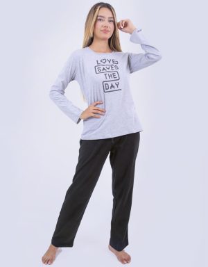 Jmw0109 - pijama mujer pants LOVE SAVES THE DAY