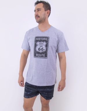 Jhs0070 - pijama hombre short HISTORIC 66 ROUTE