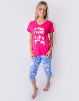 Jmc0153 - pijama mujer capri YOGA PARA PANDAS