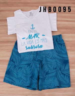 Jhb0095 - pijama bermuda EN EL MAR LA VIDA ES MÁS SABROSA