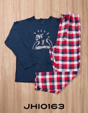 Jhi0163 - pijama hombre invierno CAFÉ Y ARRUMACOS