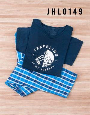 Jhl0149 - pijama larga verano TRAVELING IS MY THERAPY