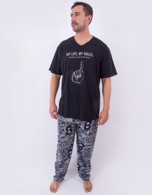 Jhl0152 - pijama larga verano MY LIFE, MY RULES