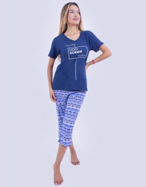 Jmc0154 - pijama mujer capri ODIO DORMIR (DIJO NADIE NUNCA)