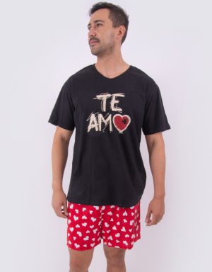 Jhs0081 - pijama hombre short TE AMO