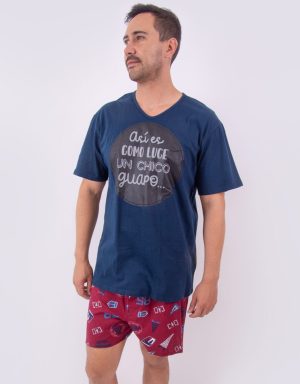 Jhs0085 - pijama hombre short ASÍ ES COMO LUCE UN CHICO GUAPO