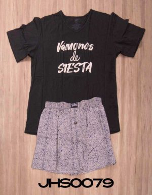 Jhs0079 - pijama hombre short VÁMONOS DE SIESTA