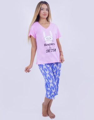 Jmc0170 - pijama mujer capri VÁMONOS DE SIESTA