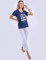 Jml0183 - pijama mujer pantalon LET'S STAY HOME