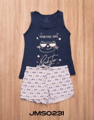 Jms0231 - pijama mujer short DURMIENDO COMO ROCKSTAR