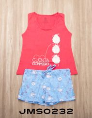 Jms0232 - pijama mujer short CUENTA CONMIGO