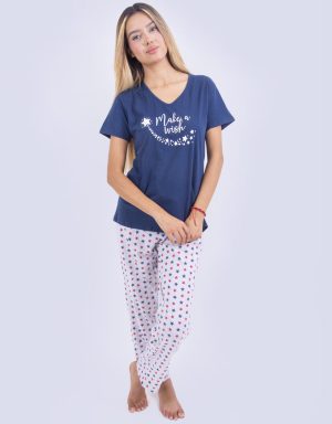 Jml0187 - pijama mujer pantalón MAKE A WISH