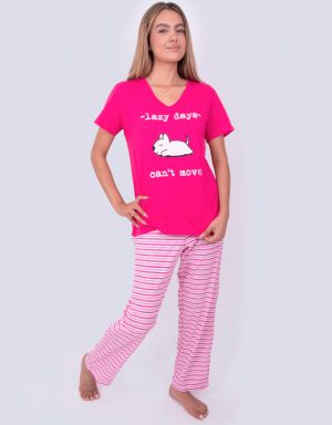 Jml0188 - pijama pantalón LAZY DAYS, CAN'T MOVE