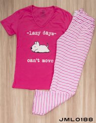 Jml0188 - pijama pantalón LAZY DAYS, CAN'T MOVE