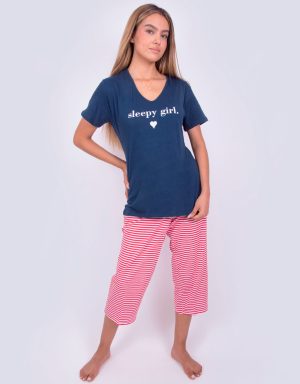Jmc0178 - pijama mujer capri SLEEPY GIRL
