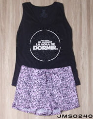 Jms0240 - pijama mujer short FINALMENTE HA LLEGADO LA HORA DE DORMIR