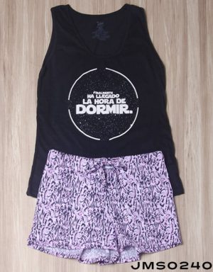 Jms0240 - pijama mujer short FINALMENTE HA LLEGADO LA HORA DE DORMIR