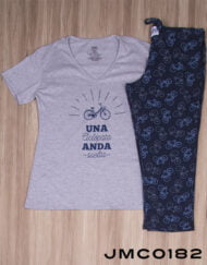 JPA0133 pijama parejas UN-A CICLOPATA ANDA SUELTO-A - ella capri - él bermuda