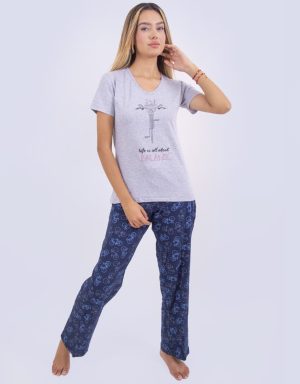 Jml0195 - pijama mujer pantalón LIFE IS ALL ABOUT BALANCE